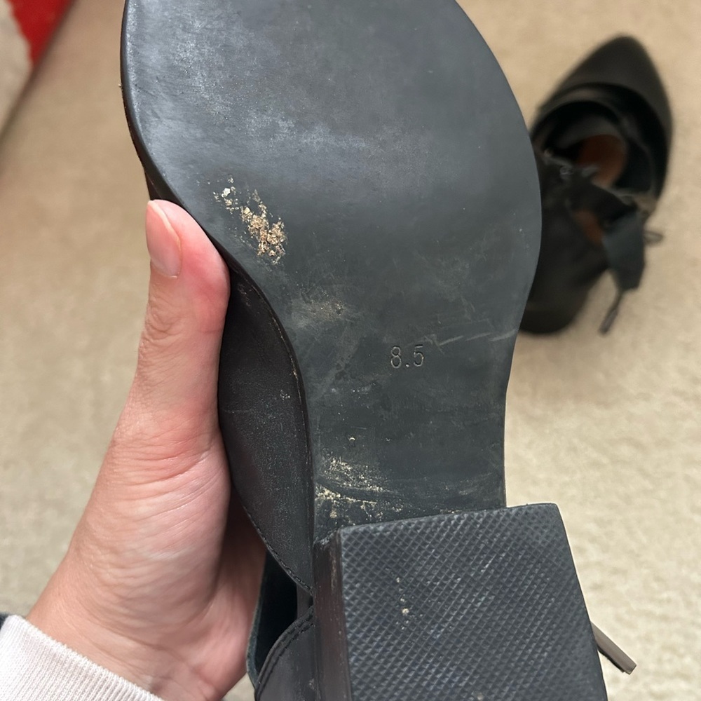 Jeffrey Campbell Everly Black Leather Cutout Ankle Booties Size 8.5 - Picture 6 of 8